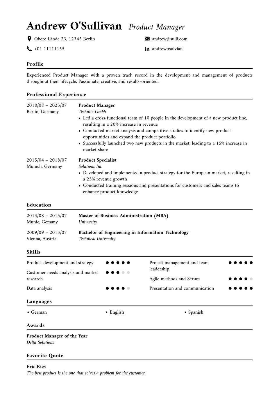 Modèle de CV 49