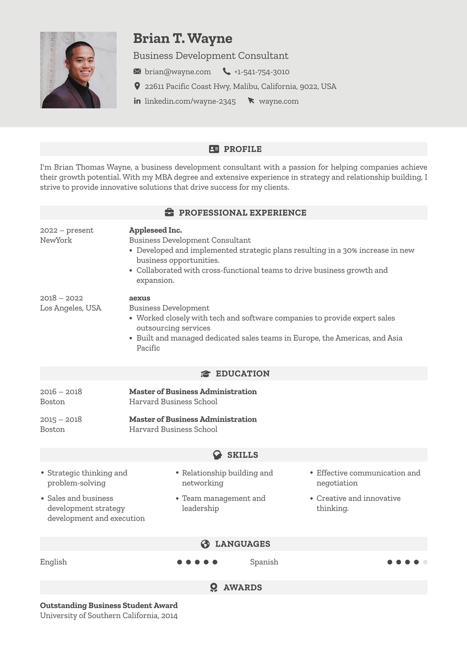 Modèle de CV 53