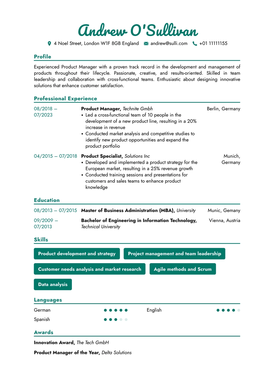 Modèle de CV 4
