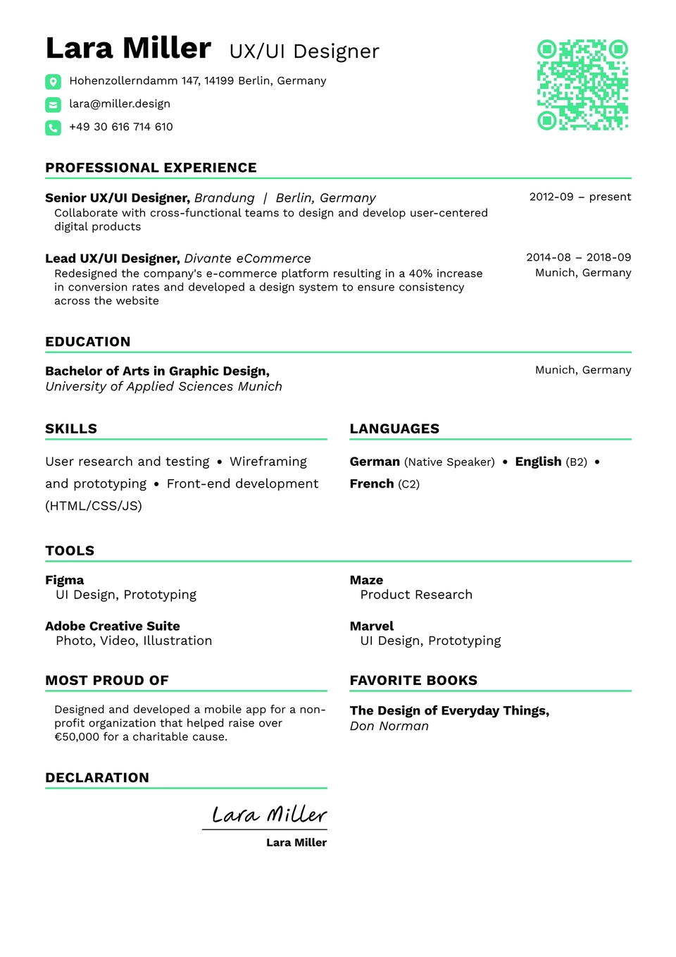 Modèle de CV 6