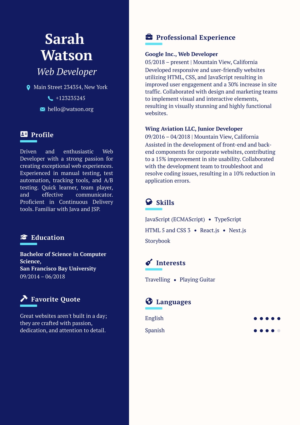 Modèle de CV 12