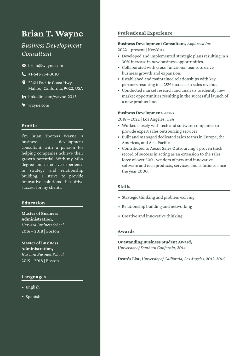 Modèle de CV 59