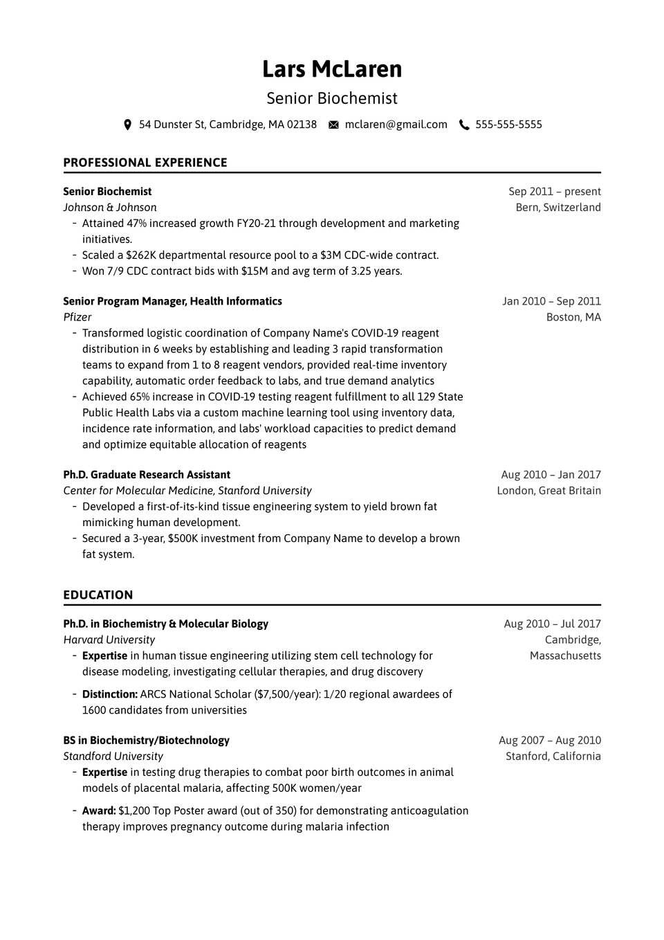 Modèle de CV 43