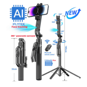Selfie Stick Smart Q515TK – Trépied 2-en-1, Face Tracking 360°